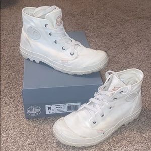 White Palladium Boots